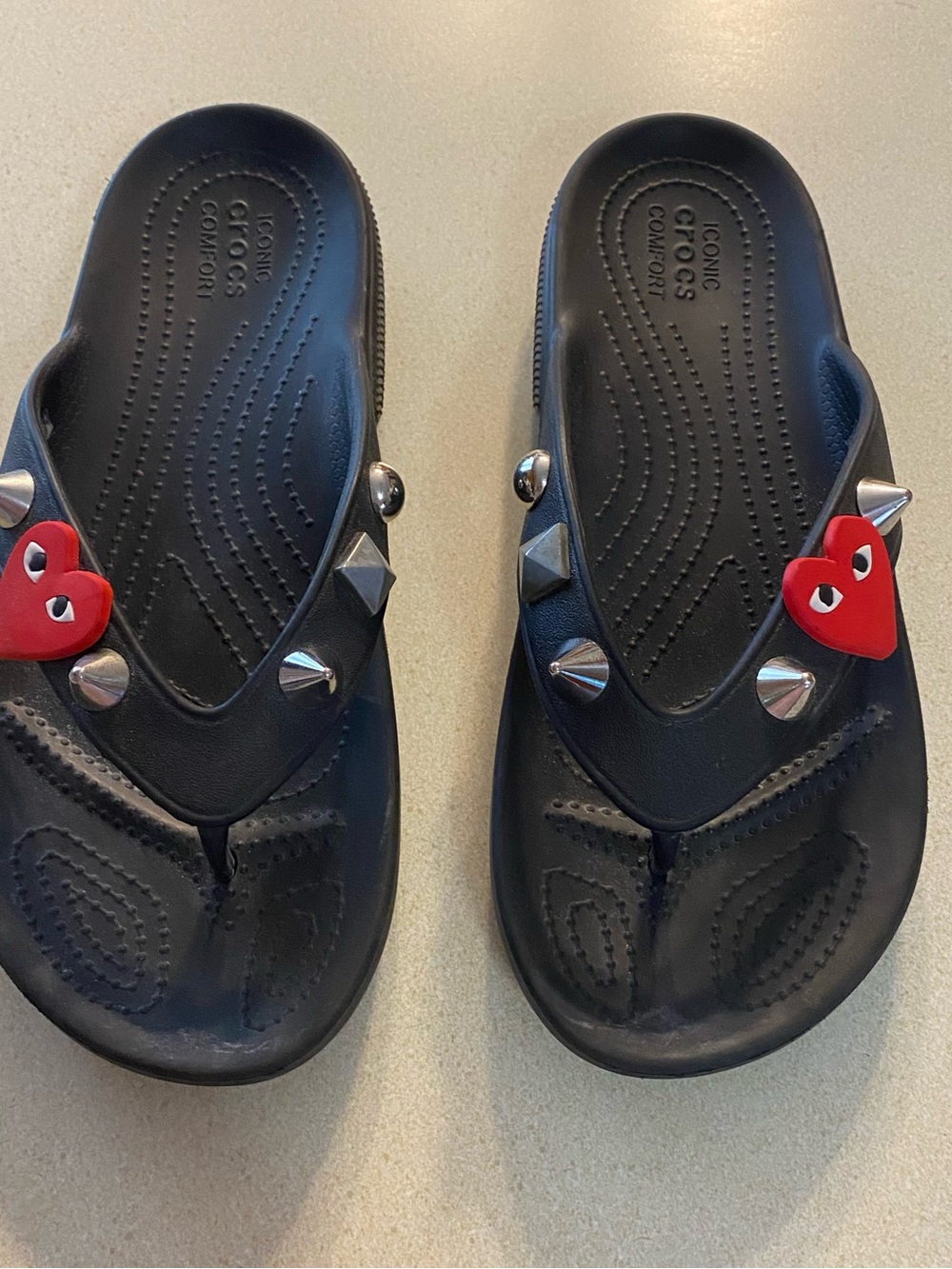 CROCS Flip Flops With Stud Detailing